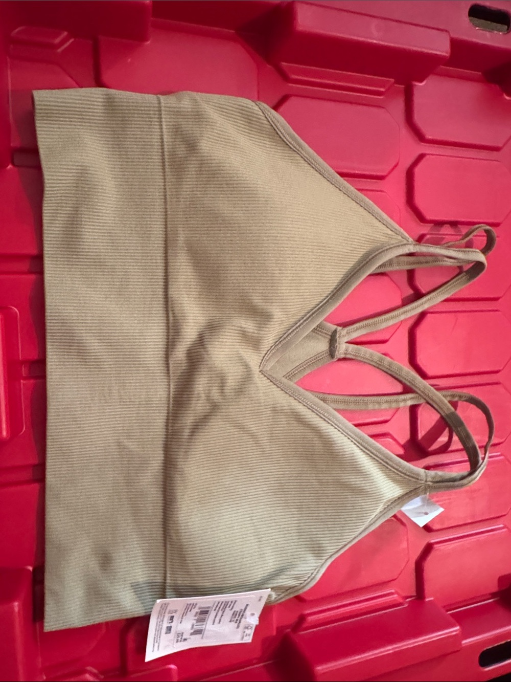 DSG Beige Ribbed Strappy Bralette Top